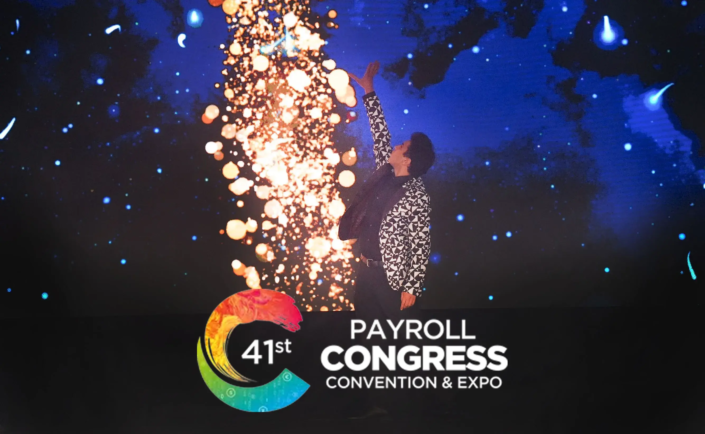 Show at the Playroll Congress with the Playroll Congress logo